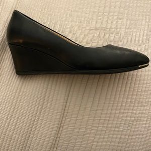 Cole Haan wedges with gold toe detail